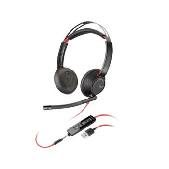 Poly Blackwire 3320 Stereo Microsoft Teams Certified USB-C Headset +USB-C/A Adapter