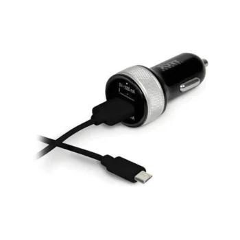 Port Car Charger 2X USB and Lighting Smart Charge Black