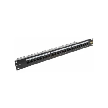 Zone 24-Port CAT6 Populated 1U Black Patch Panel