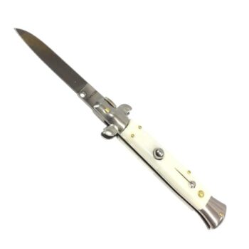 Side Open Spring Flick Knife 6053 White