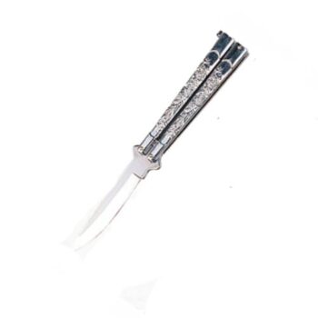 BUTTERFLY KNIFE SILVER HANDLE-7022