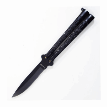 7023 BUTTERFLY KNIFE BLACK HANDLE