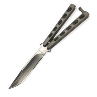Butterfly Knife Silver Skeletonized Handle - 7128P