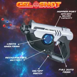 Gel Shot Battle Blaster - Fully Automatic with 5000 Gellies Water Beads - GS-2001-BB